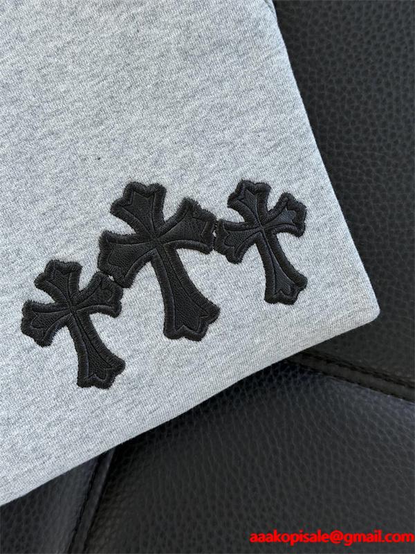 クロムハーツ Chrome Hearts コピー ミニマルクロス刺繍 パーカー シンプル洗練 定番