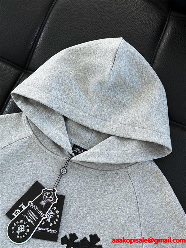 クロムハーツ Chrome Hearts コピー ミニマルクロス刺繍 パーカー シンプル洗練 定番