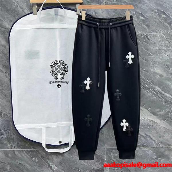 クロムハーツ Chrome Hearts コピー 人気爆発 立体クロスモチーフ 快適フィットスウェットパンツ