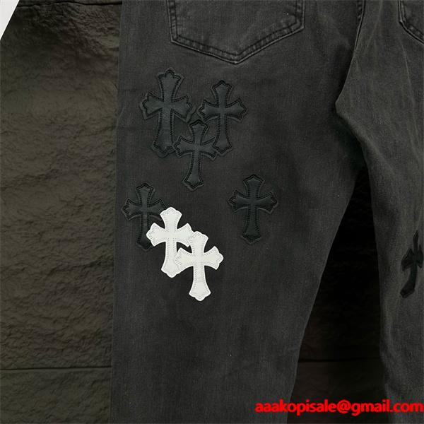 プレミアム品質 上質デニム 2026新作コーデ クロムハーツ Chrome Hearts コピー デニムパンツ
