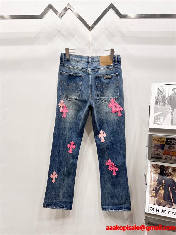 人気爆発 カラークロス配置 定番トレンド デニムパンツ クロムハーツ Chrome Hearts コピー