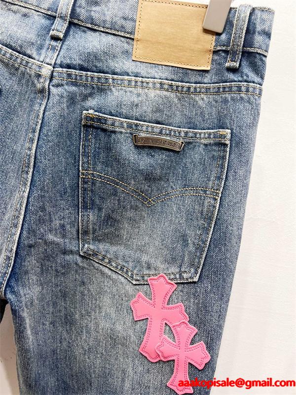 人気爆発 カラークロス配置 定番トレンド デニムパンツ クロムハーツ Chrome Hearts コピー