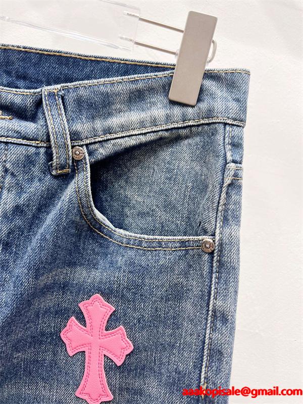 人気爆発 カラークロス配置 定番トレンド デニムパンツ クロムハーツ Chrome Hearts コピー