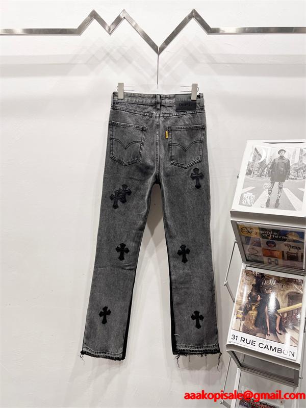 話題 シャープライン 注目新作 クロムハーツ Chrome Hearts コピー デニムパンツ