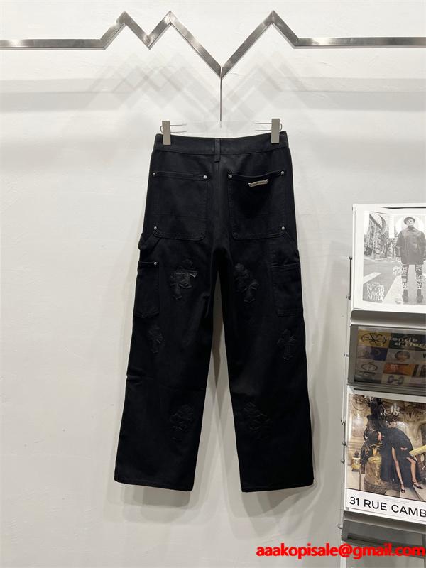 クロムハーツ Chrome Hearts コピー 重厚感 クロス刺繍 無骨シルエット デニムパンツ