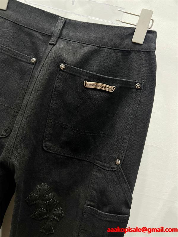 クロムハーツ Chrome Hearts コピー 重厚感 クロス刺繍 無骨シルエット デニムパンツ