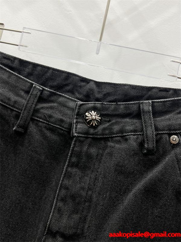 クロムハーツ Chrome Hearts コピー 重厚感 クロス刺繍 無骨シルエット デニムパンツ