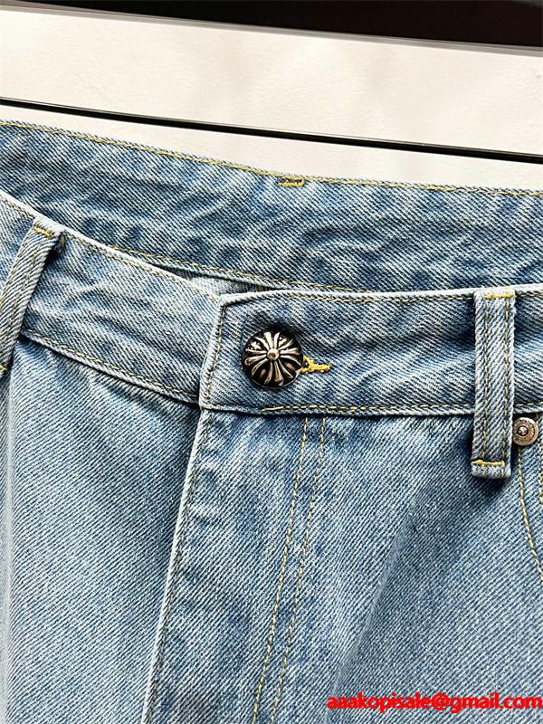 個性派 グラフィック配置 遊び心演出 デニムパンツ クロムハーツ Chrome Hearts コピー