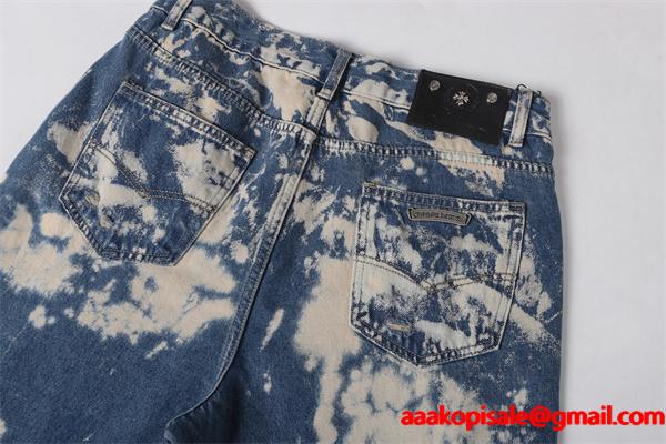 クロムハーツ Chrome Hearts コピー 話題 ブリーチ加工 ダメージ表情 注目新作 デニムパンツ