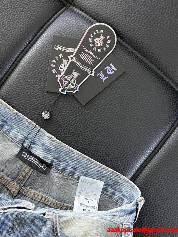 定番人気 クロス刺繍 バランス良好 クロムハーツ Chrome Hearts コピー デニムパンツ