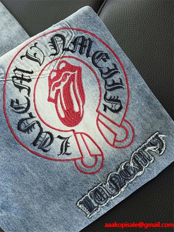 定番人気 クロス刺繍 バランス良好 クロムハーツ Chrome Hearts コピー デニムパンツ