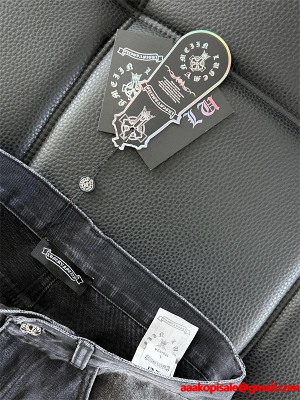 クロムハーツ Chrome Hearts コピー 重厚 無彩トーン 落ち着き印象 デニムパンツ