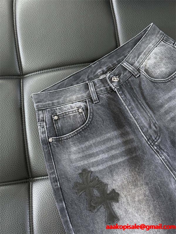 クロムハーツ Chrome Hearts コピー 重厚 無彩トーン 落ち着き印象 デニムパンツ