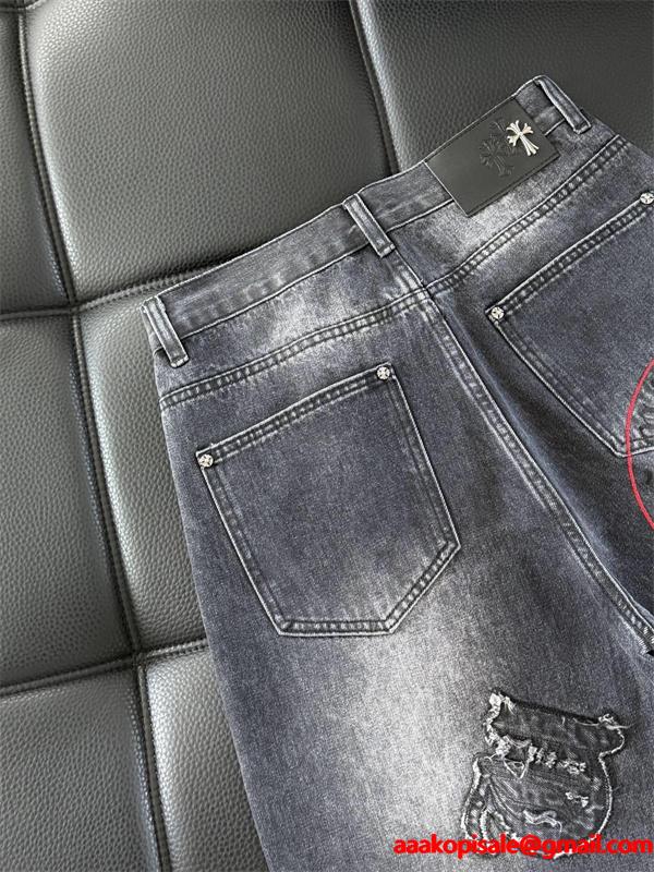 クロムハーツ Chrome Hearts コピー 重厚 無彩トーン 落ち着き印象 デニムパンツ