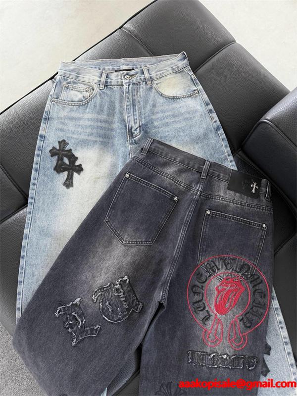 クロムハーツ Chrome Hearts コピー 重厚 無彩トーン 落ち着き印象 デニムパンツ