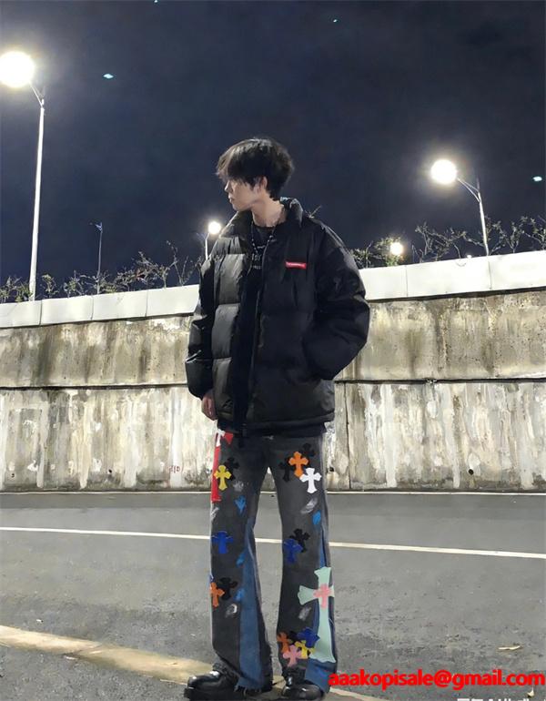 個性派 カラーミックス ストリート映え デニムパンツ クロムハーツ Chrome Hearts コピー