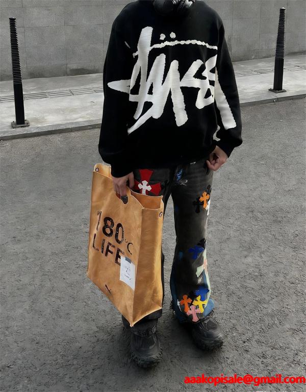 個性派 カラーミックス ストリート映え デニムパンツ クロムハーツ Chrome Hearts コピー