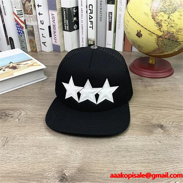 クロムハーツ Chrome Hearts コピー 個性派 トリプルスター装飾 クール系 キャップ