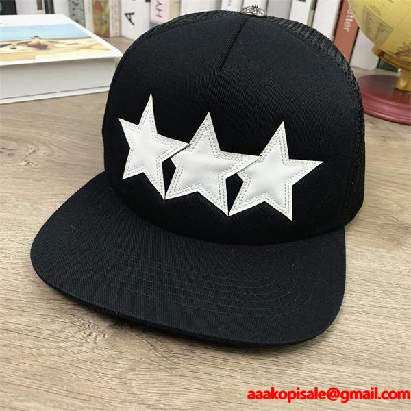 クロムハーツ Chrome Hearts コピー 個性派 トリプルスター装飾 クール系 キャップ