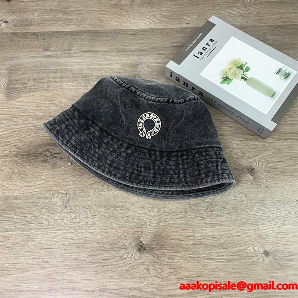 話題 ウォッシュデニム 柔らか印象 バケットハット クロムハーツ Chrome Hearts コピー