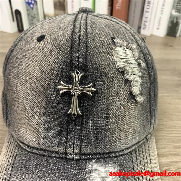 クロムハーツ Chrome Hearts コピー 注目 ダメージ加工 クロスモチーフ キャップ