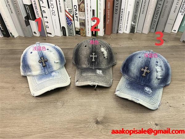 クロムハーツ Chrome Hearts コピー 注目 ダメージ加工 クロスモチーフ キャップ