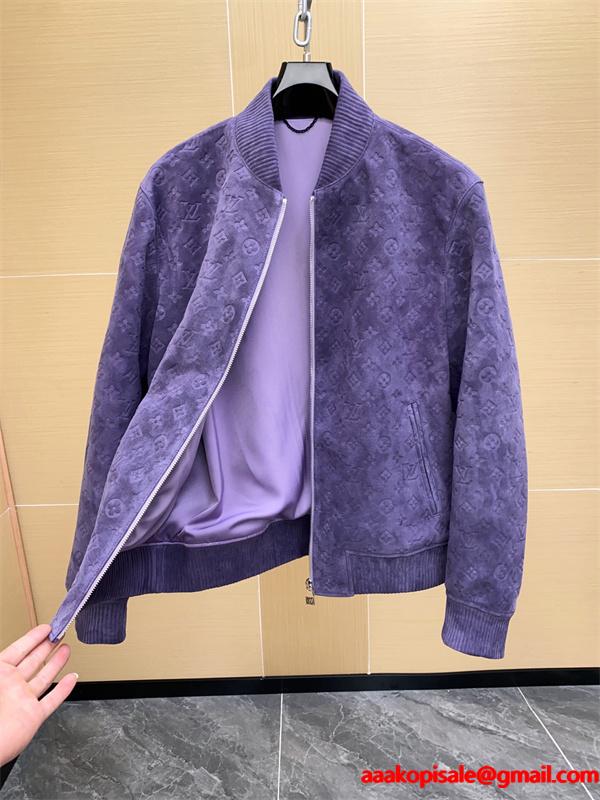 LV 2026春夏SS MONOGRAM ☆☆ルイヴィトンジャケットコピースタイリッシュ☆パープル色