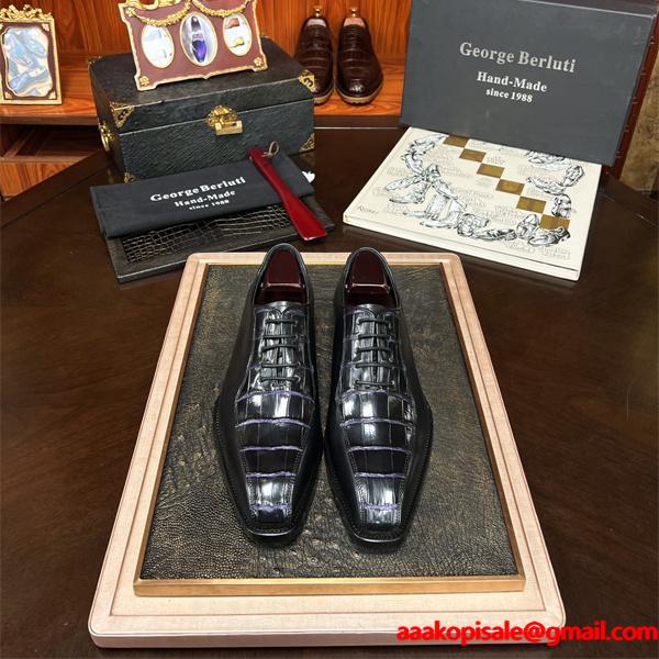 BERLUTI ベルルッティ コピー 希少仕様 クロコ型押し シューズ 重厚 エレガント
