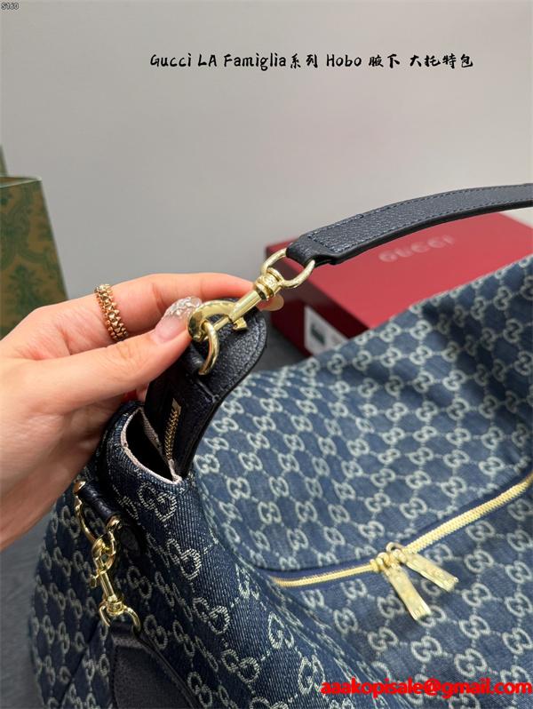 大容量★★GUCCI LaFamigliaシリーズHobo 男女兼用上品グッチショルダーバッグコピー