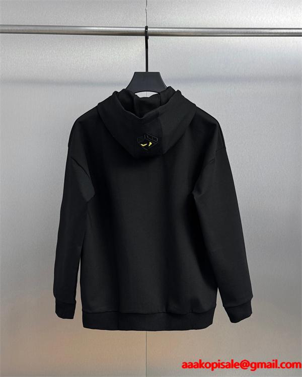 ジップアップ フードパーカー 裏起毛 ストリート FENDI フェンディ コピー