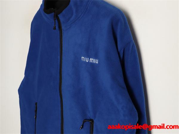 MIUMIU ミュウミュウ コピー ジップアップ フリース ジャケット 防寒 2026新作