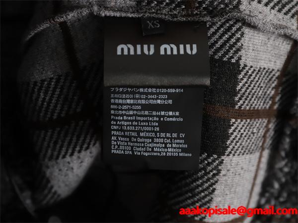 チェック柄 MIUMIU ミュウミュウ コピー ジャケット 防寒 カジュアル トレンド
