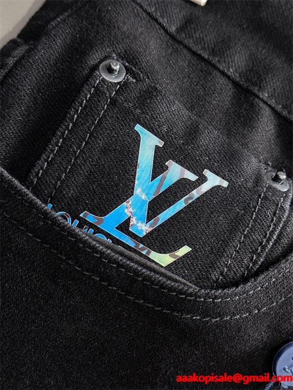 注目度抜群 高級感漂う ブラック スキニーデニム LOUIS VUITTON ルイヴィトン コピー
