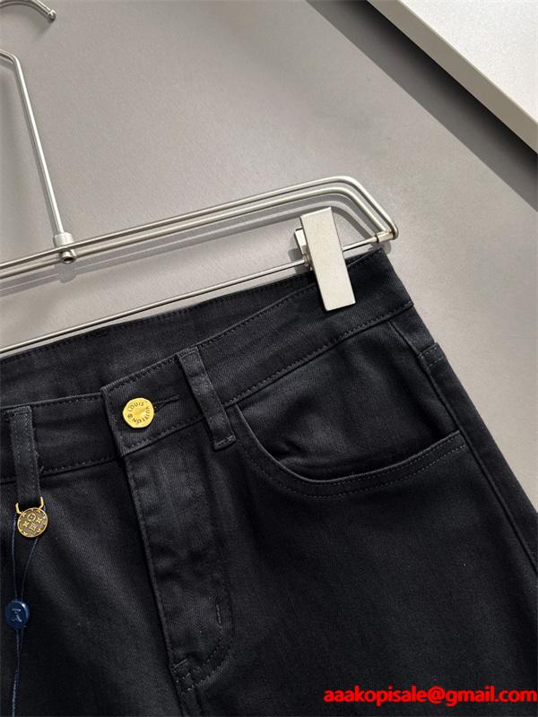質感重視 上質素材 タイト LOUIS VUITTON ルイヴィトン コピー ブラック デニム