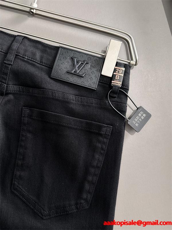 質感重視 上質素材 タイト LOUIS VUITTON ルイヴィトン コピー ブラック デニム