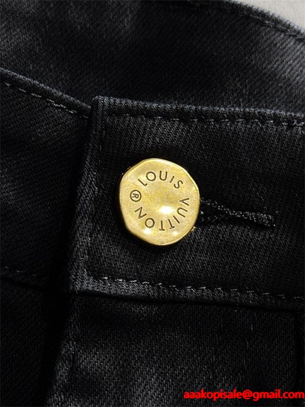 質感重視 上質素材 タイト LOUIS VUITTON ルイヴィトン コピー ブラック デニム