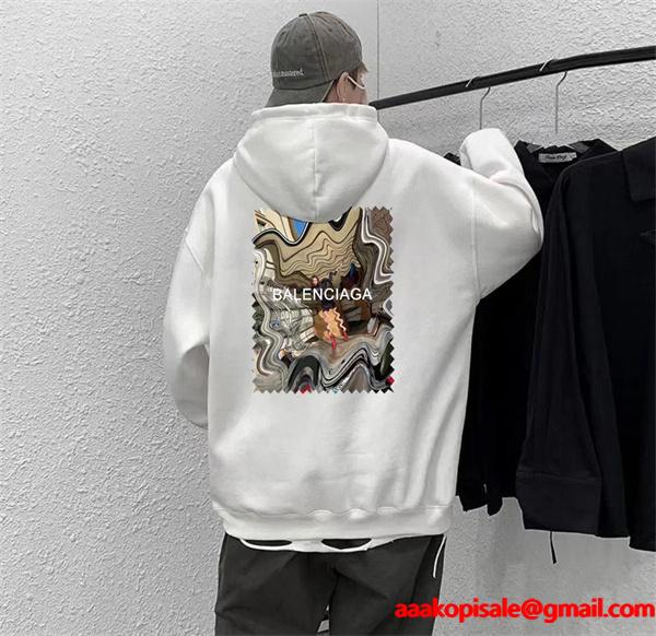 ユニセックス 裏起毛 厚手仕立て 2026新作 BALENCIAGA バレンシアガ コピー パーカー