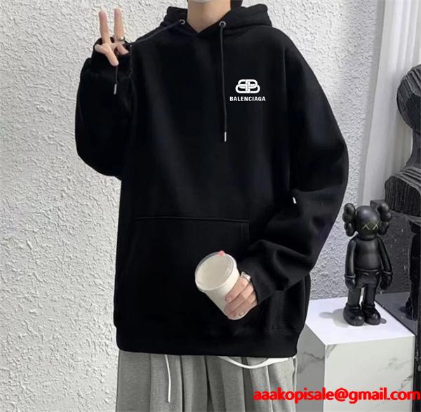 ユニセックス 裏起毛 厚手仕立て 2026新作 BALENCIAGA バレンシアガ コピー パーカー