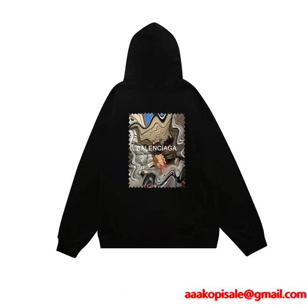 ユニセックス 裏起毛 厚手仕立て 2026新作 BALENCIAGA バレンシアガ コピー パーカー