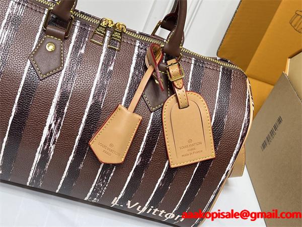 注目 高級仕立て ストライプ 大容量 LOUIS VUITTON ルイヴィトン コピー ボストンバッグ