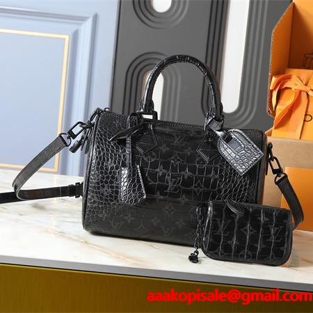 インパクト LOUIS VUITTON ルイヴィトン コピー 2026新作 高完成度 クロコ調 ボストンバッグ  