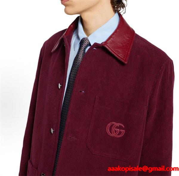 希少新作♥GUCCIグッチジャケットスーパーコピーコーデュロイ男女OKエレガント上品