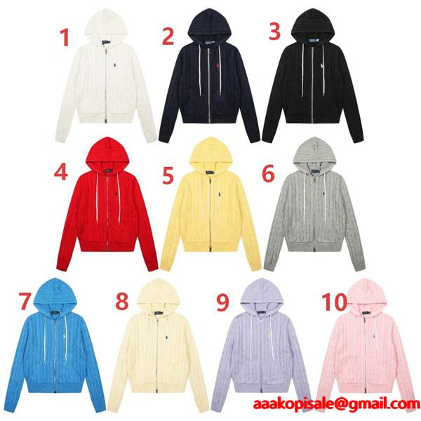 実用性抜群 Polo Ralph Lauren  ポロ ラルフローレン コピー フルジップ 洗練 ニットパーカー