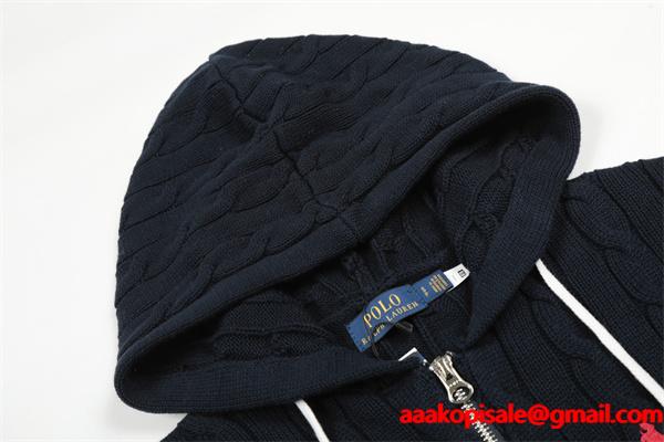 実用性抜群 Polo Ralph Lauren  ポロ ラルフローレン コピー フルジップ 洗練 ニットパーカー