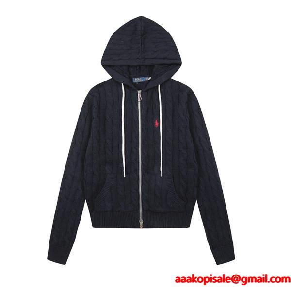 実用性抜群 Polo Ralph Lauren  ポロ ラルフローレン コピー フルジップ 洗練 ニットパーカー
