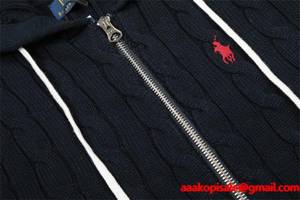 実用性抜群 Polo Ralph Lauren  ポロ ラルフローレン コピー フルジップ 洗練 ニットパーカー