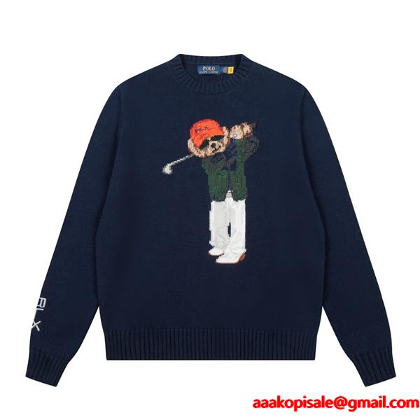 Polo Ralph Lauren  ポロ ラルフローレン コピー 遊び心刺繍 ベアモチーフ 存在感 ニット