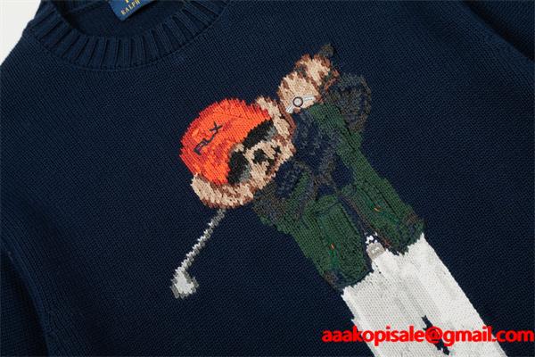 Polo Ralph Lauren  ポロ ラルフローレン コピー 遊び心刺繍 ベアモチーフ 存在感 ニット