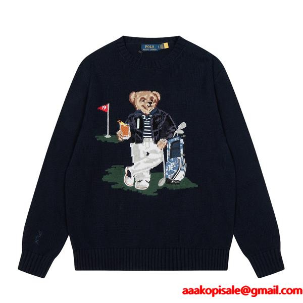 Polo Ralph Lauren  ポロ ラルフローレン コピー アート感漂う 刺繍 大人カジュアル ニット