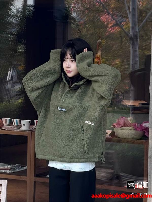 Supreme POLARTEC コラボFW25 WEEK8 Polartec Shearling Reversible Pullover 　リバーシブル シュプリームスウェットコピー上品激安(日本最大級)